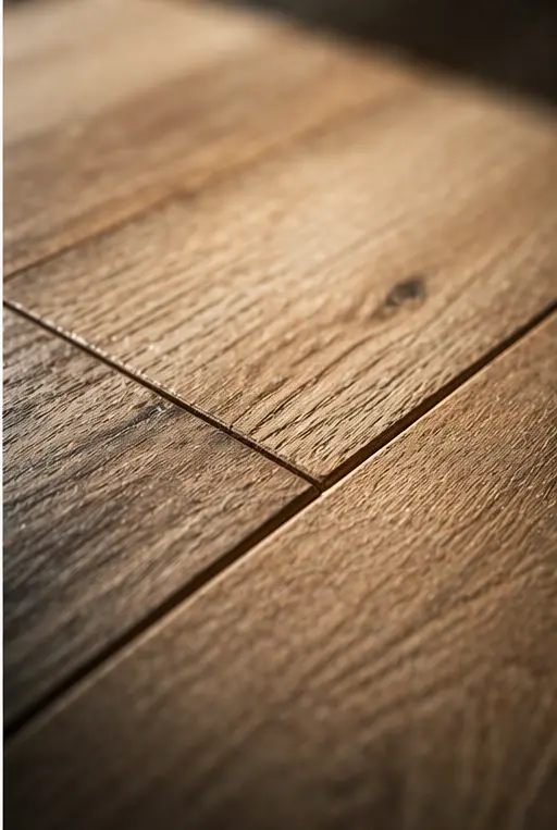 Warmer Holzfußboden im Detail